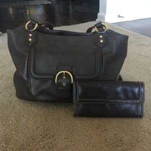 Authentic Coach Purse with Matching Leather Wallet